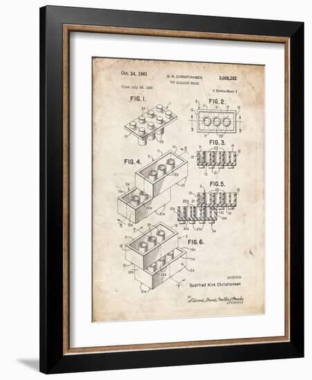 PP40 Vintage Parchment-Borders Cole-Framed Giclee Print