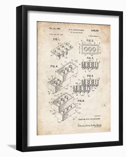 PP40 Vintage Parchment-Borders Cole-Framed Giclee Print