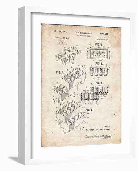 PP40 Vintage Parchment-Borders Cole-Framed Giclee Print