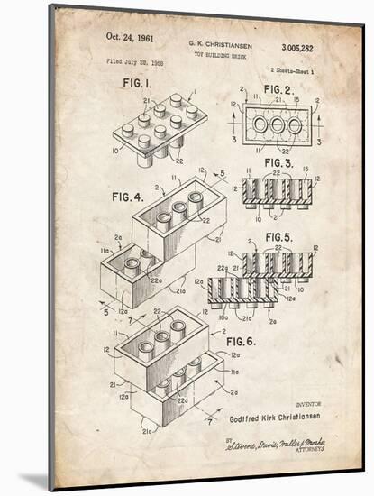 PP40 Vintage Parchment-Borders Cole-Mounted Giclee Print