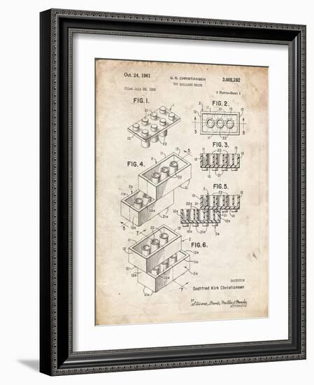 PP40 Vintage Parchment-Borders Cole-Framed Giclee Print