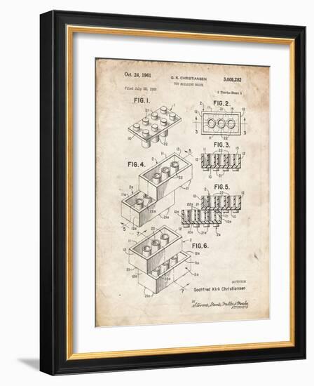 PP40 Vintage Parchment-Borders Cole-Framed Giclee Print