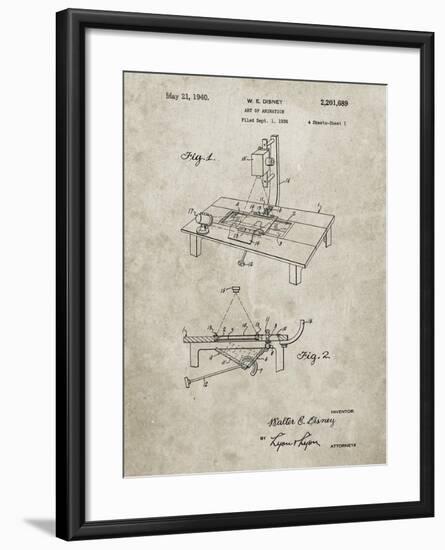 PP403-Sandstone Disney Multi Plane Camera Patent Poster-Cole Borders-Framed Giclee Print