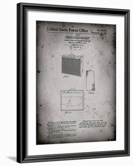 PP405-Faded Grey Fender 1962 Pro Amp Patent Poster-Cole Borders-Framed Giclee Print