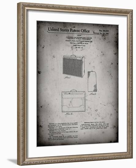 PP405-Faded Grey Fender 1962 Pro Amp Patent Poster-Cole Borders-Framed Giclee Print