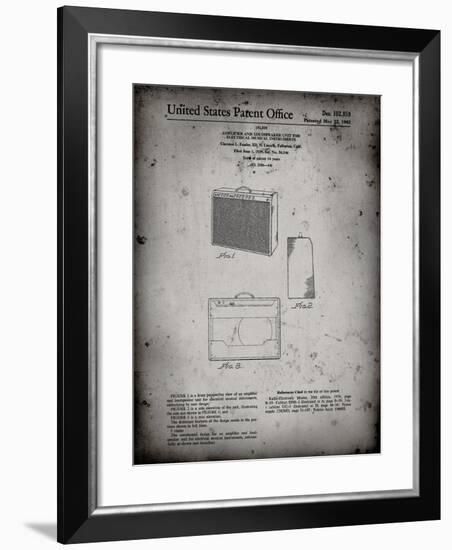 PP405-Faded Grey Fender 1962 Pro Amp Patent Poster-Cole Borders-Framed Giclee Print