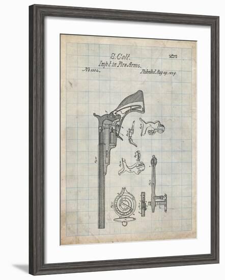 PP409-Antique Grid Parchment Colt Paterson Patent Poster-Cole Borders-Framed Giclee Print