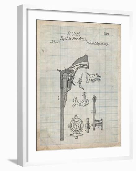 PP409-Antique Grid Parchment Colt Paterson Patent Poster-Cole Borders-Framed Giclee Print