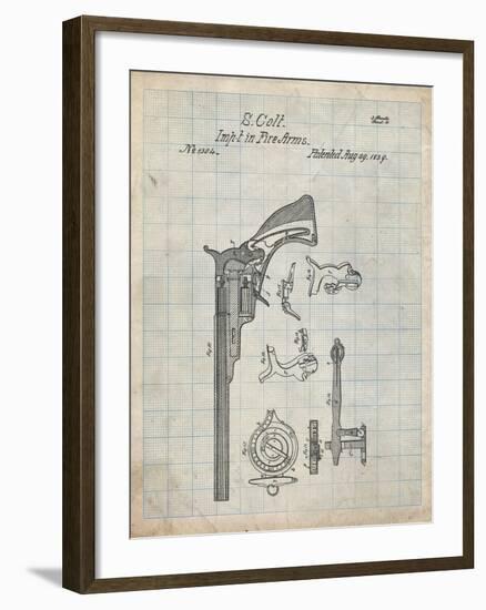 PP409-Antique Grid Parchment Colt Paterson Patent Poster-Cole Borders-Framed Giclee Print