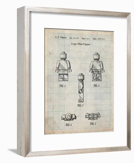 PP41 Antique Grid Parchment-Borders Cole-Framed Giclee Print