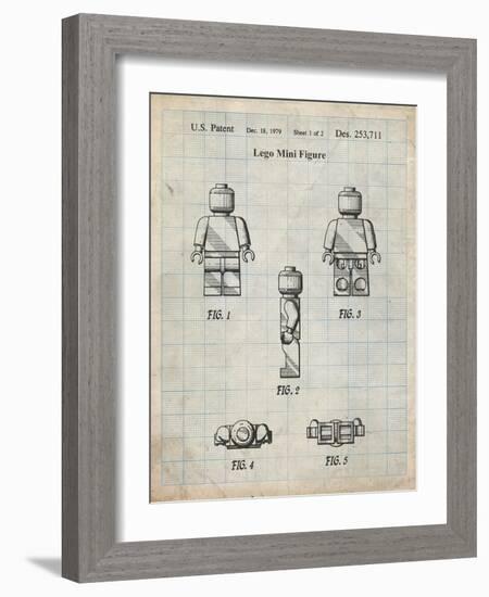 PP41 Antique Grid Parchment-Borders Cole-Framed Giclee Print