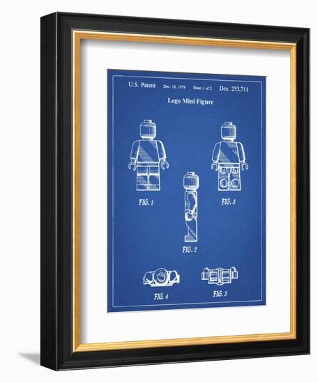 PP41 Blueprint-Borders Cole-Framed Giclee Print