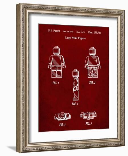 PP41 Burgundy-Borders Cole-Framed Giclee Print