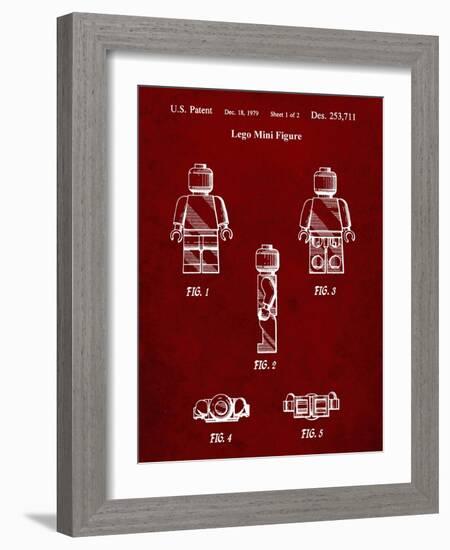 PP41 Burgundy-Borders Cole-Framed Giclee Print