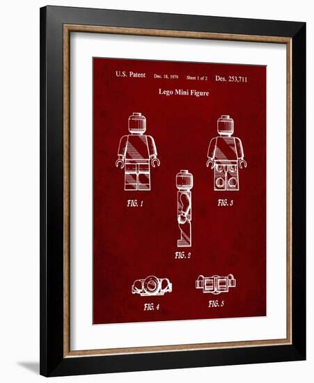 PP41 Burgundy-Borders Cole-Framed Giclee Print