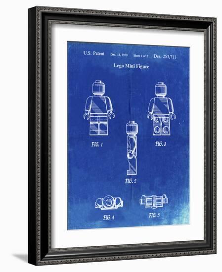 PP41 Faded Blueprint-Borders Cole-Framed Giclee Print