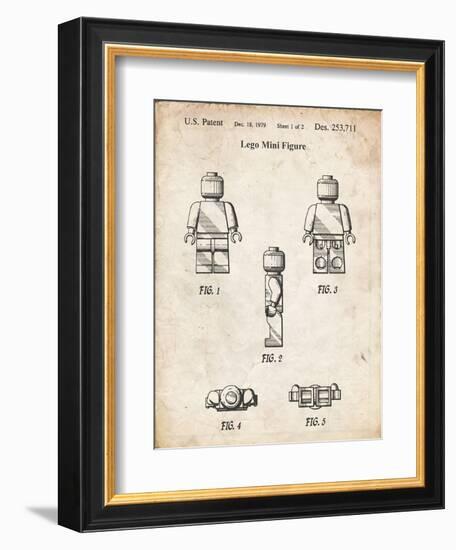 PP41 Vintage Parchment-Borders Cole-Framed Giclee Print