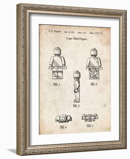 PP41 Vintage Parchment-Borders Cole-Framed Giclee Print