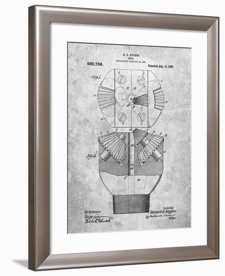 PP410-Slate Howard Hughes Oil Drill Patent Poster-Cole Borders-Framed Giclee Print