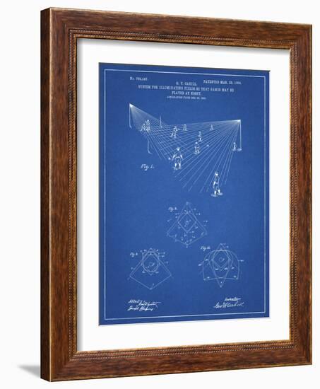 PP416-Blueprint Baseball Field Lights Patent Poster-Cole Borders-Framed Giclee Print
