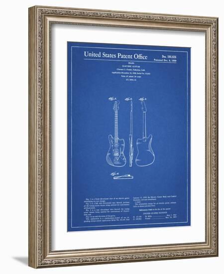 PP417-Blueprint Fender Jazzmaster Guitar Patent Poster-Cole Borders-Framed Giclee Print