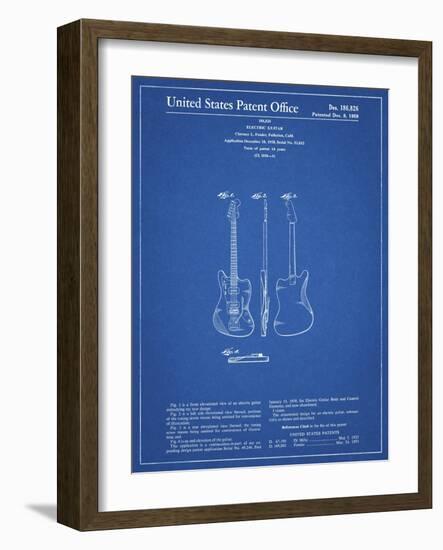 PP417-Blueprint Fender Jazzmaster Guitar Patent Poster-Cole Borders-Framed Giclee Print