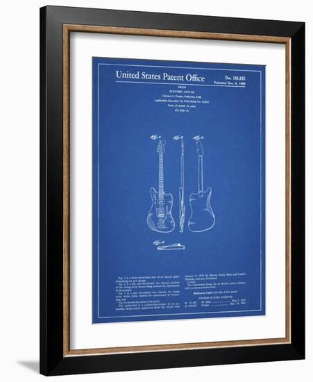 PP417-Blueprint Fender Jazzmaster Guitar Patent Poster-Cole Borders-Framed Giclee Print