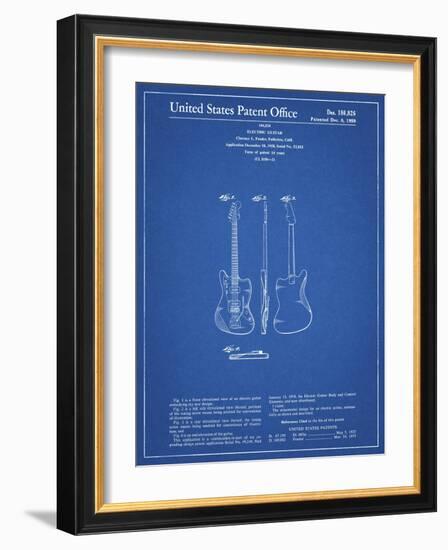 PP417-Blueprint Fender Jazzmaster Guitar Patent Poster-Cole Borders-Framed Giclee Print