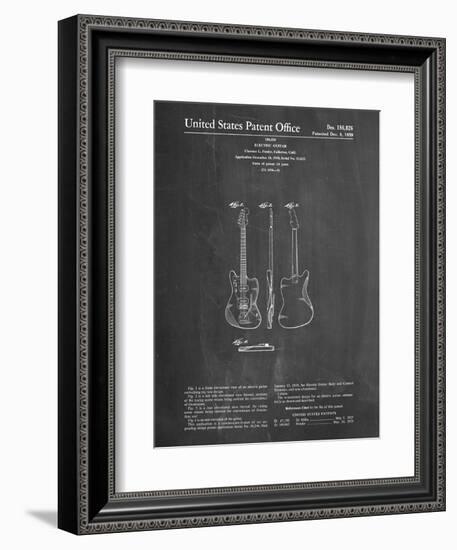 PP417-Chalkboard Fender Jazzmaster Guitar Patent Poster-Cole Borders-Framed Giclee Print