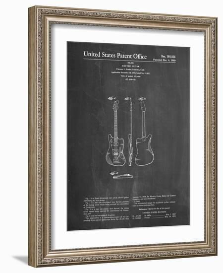 PP417-Chalkboard Fender Jazzmaster Guitar Patent Poster-Cole Borders-Framed Giclee Print