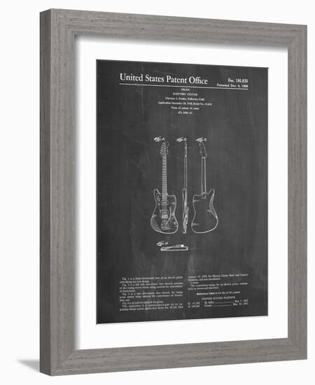 PP417-Chalkboard Fender Jazzmaster Guitar Patent Poster-Cole Borders-Framed Giclee Print