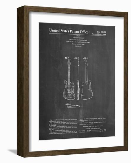 PP417-Chalkboard Fender Jazzmaster Guitar Patent Poster-Cole Borders-Framed Giclee Print