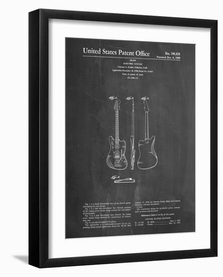 PP417-Chalkboard Fender Jazzmaster Guitar Patent Poster-Cole Borders-Framed Giclee Print