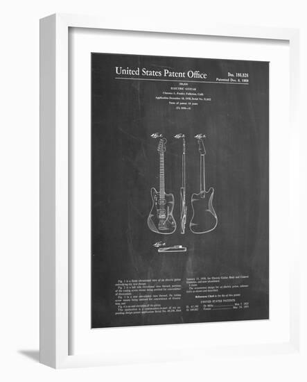 PP417-Chalkboard Fender Jazzmaster Guitar Patent Poster-Cole Borders-Framed Giclee Print