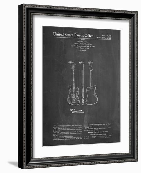 PP417-Chalkboard Fender Jazzmaster Guitar Patent Poster-Cole Borders-Framed Giclee Print