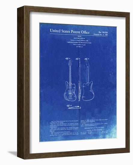 PP417-Faded Blueprint Fender Jazzmaster Guitar Patent Poster-Cole Borders-Framed Giclee Print