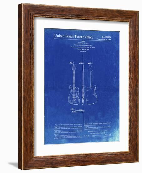 PP417-Faded Blueprint Fender Jazzmaster Guitar Patent Poster-Cole Borders-Framed Giclee Print