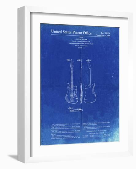 PP417-Faded Blueprint Fender Jazzmaster Guitar Patent Poster-Cole Borders-Framed Giclee Print