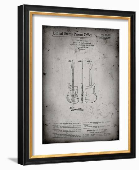 PP417-Faded Grey Fender Jazzmaster Guitar Patent Poster-Cole Borders-Framed Giclee Print