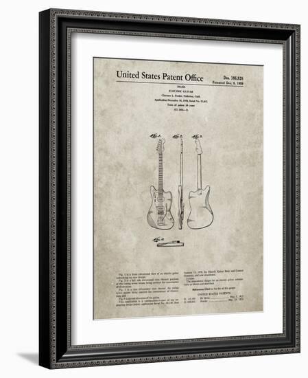 PP417-Sandstone Fender Jazzmaster Guitar Patent Poster-Cole Borders-Framed Giclee Print