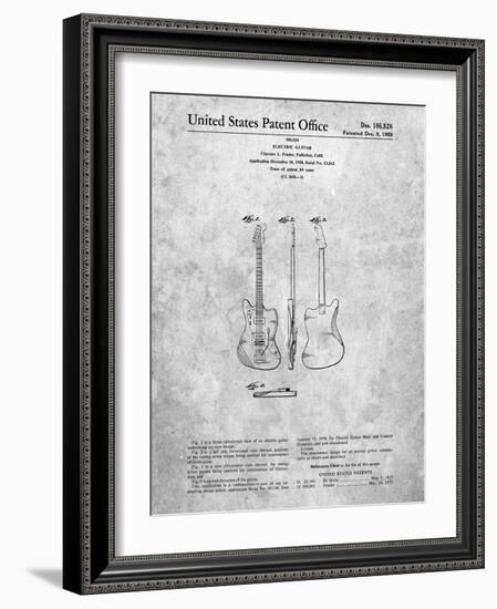 PP417-Slate Fender Jazzmaster Guitar Patent Poster-Cole Borders-Framed Giclee Print