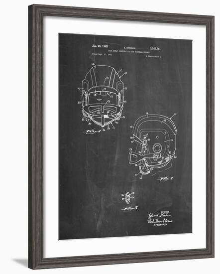 PP419-Chalkboard Face Mask Football Helmet 1965 Patent-Cole Borders-Framed Giclee Print