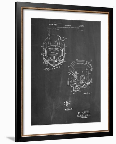 PP419-Chalkboard Face Mask Football Helmet 1965 Patent-Cole Borders-Framed Giclee Print