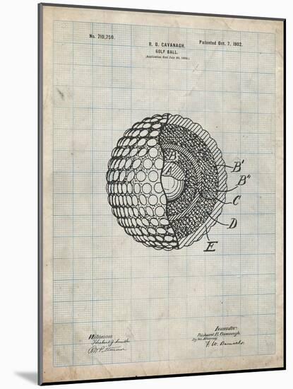 PP42 Antique Grid Parchment-Borders Cole-Mounted Giclee Print