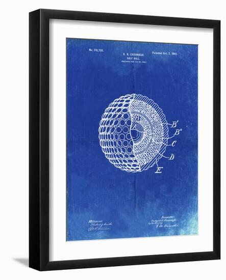 PP42 Faded Blueprint-Borders Cole-Framed Giclee Print