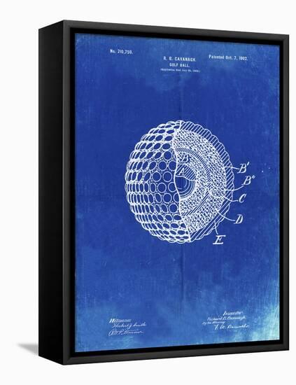 PP42 Faded Blueprint-Borders Cole-Framed Premier Image Canvas