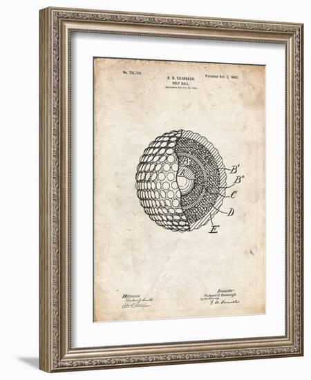 PP42 Vintage Parchment-Borders Cole-Framed Giclee Print