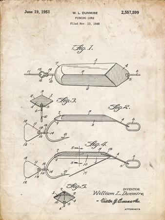 PP420-Vintage Parchment Spoon Fishing Lure Poster' Giclee Print - Cole  Borders