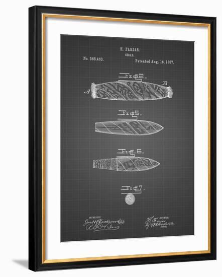 PP43 Black Grid-Borders Cole-Framed Giclee Print