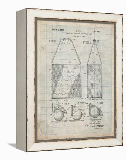 PP436-Antique Grid Parchment Tennis Hopper Patent Poster-Cole Borders-Framed Premier Image Canvas